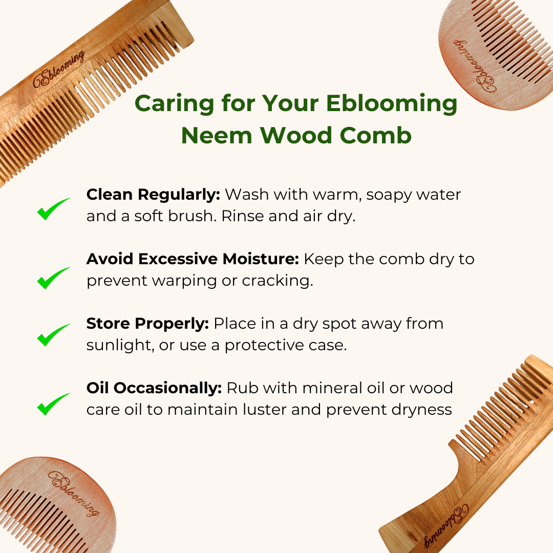 Eblooming Neem Wooden Comb