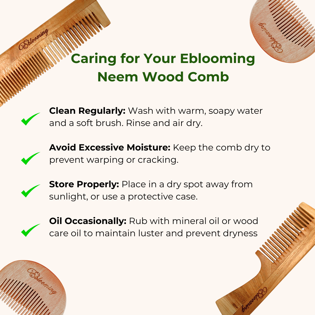 Eblooming Neem Wooden Comb