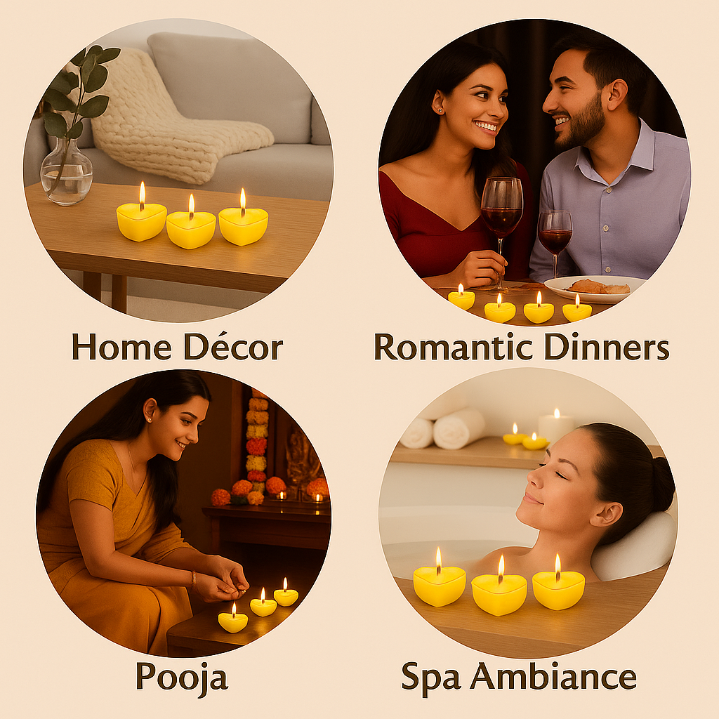 Premium Heart Shaped Tea Light Candles