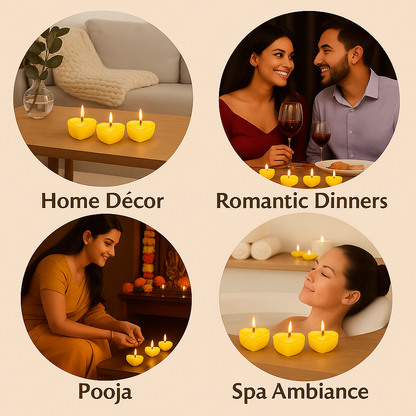 Premium Heart Shaped Tea Light Candles