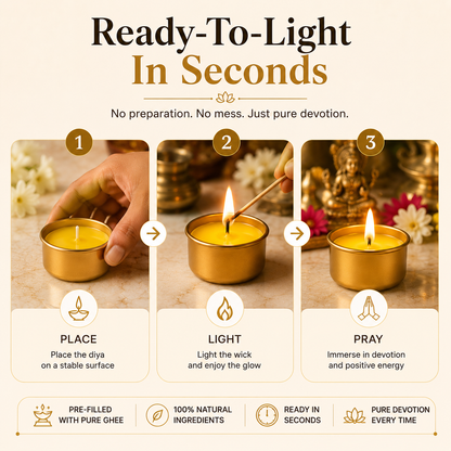 Premium Golden Ghee Diyas