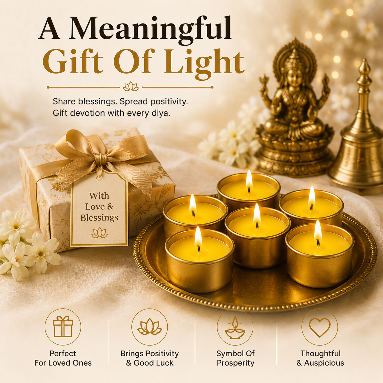 Premium Golden Ghee Diyas