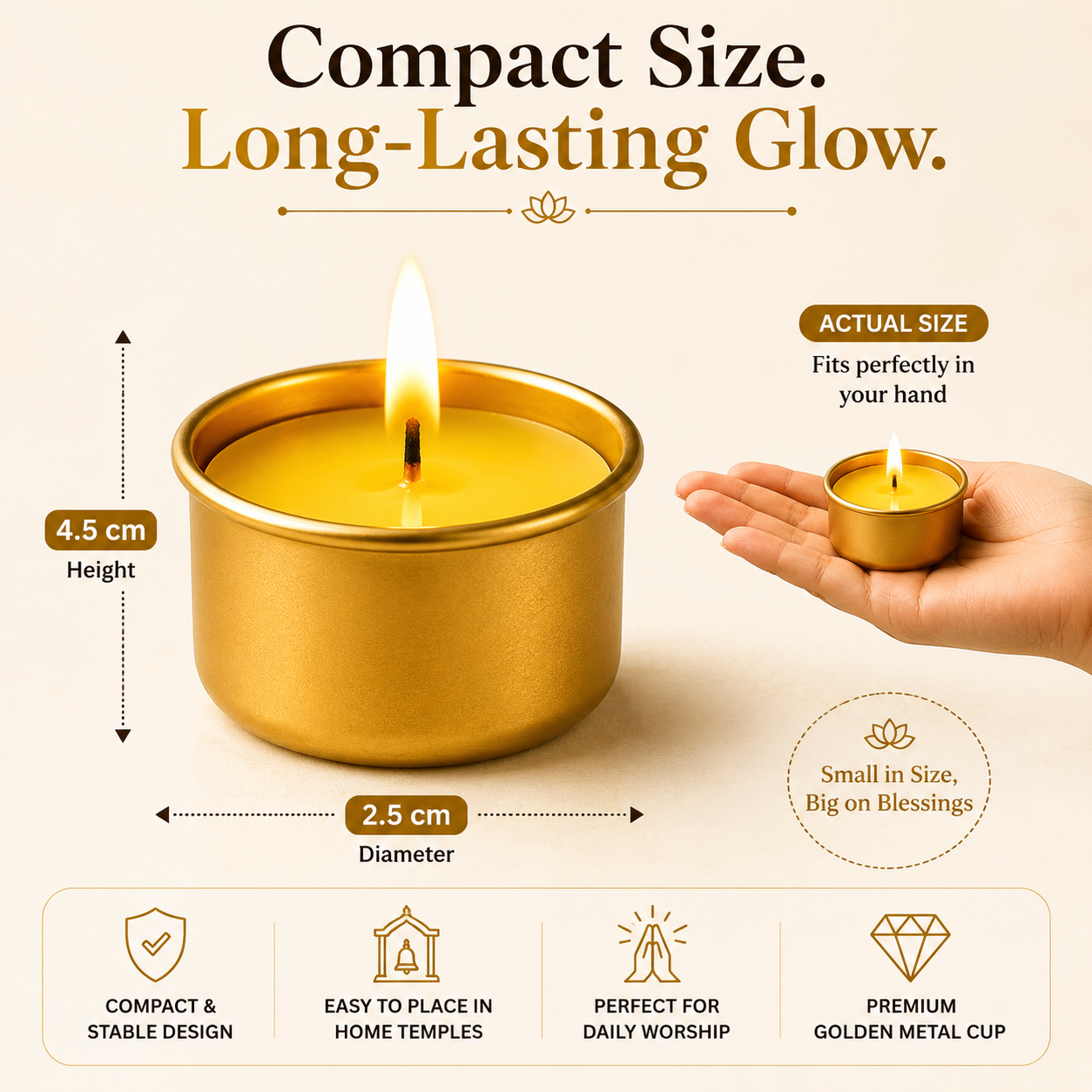 Premium Golden Ghee Diyas