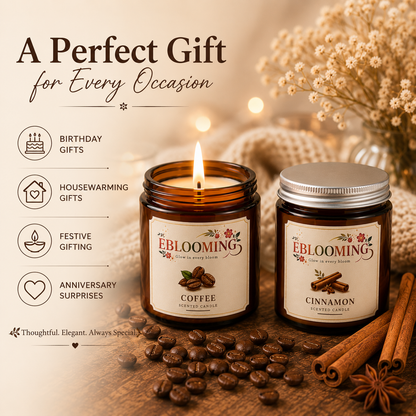 Coffee & Cinnamon Scented Candles Pack of 2