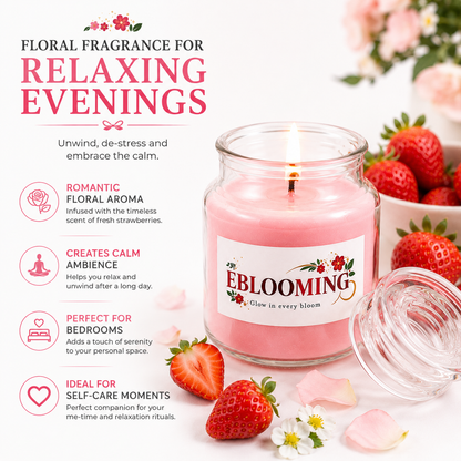 Blueberry & Strawberry Fragrance Glass Jar Candles Pack of 2