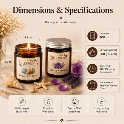 Ocean Retreat & Velvet Whisper Scented Candles Pack of 2