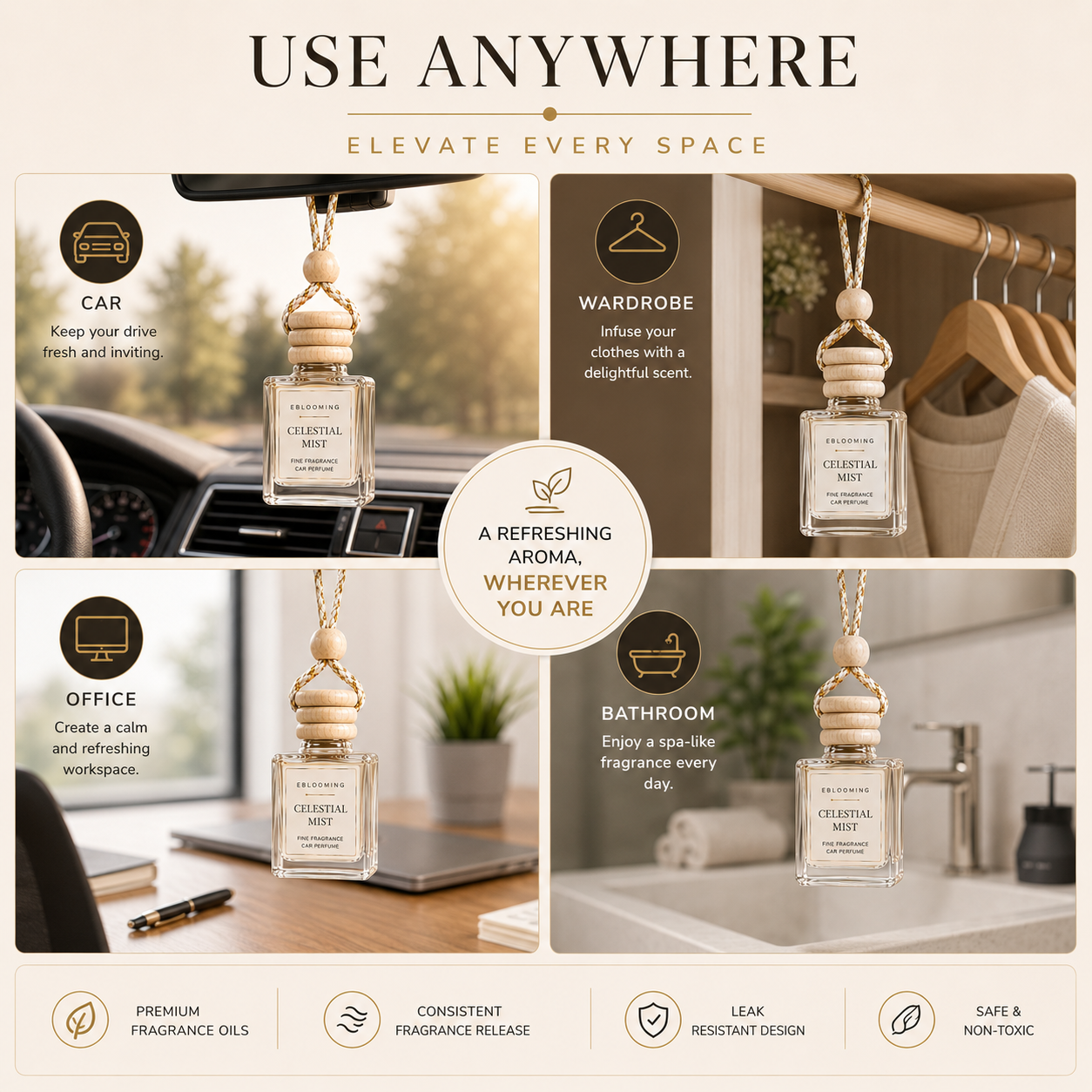 Celestial Mist & Lustre Noir Hanging Fragrance Diffuser Pack of 2