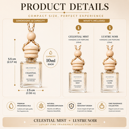Celestial Mist & Lustre Noir Hanging Fragrance Diffuser Pack of 2