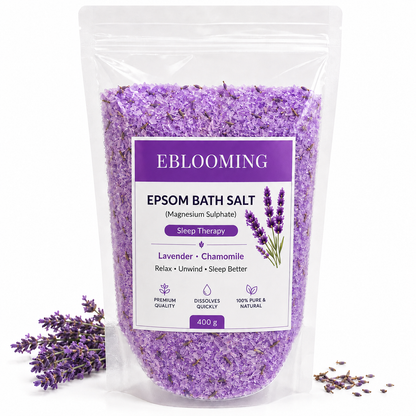 Lavender Chamomile Epsom Bath Salt for Relaxing Bath, 400g