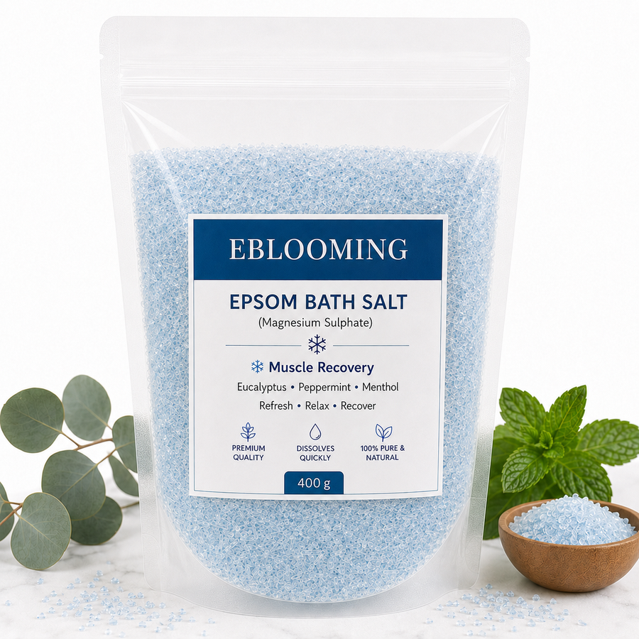 Eucalyptus Peppermint Epsom Bath Salt for Muscle Recovery, 400g