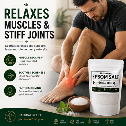 Pure Unscented Epsom Bath Salt for Foot Soak, Spa & Muscle Relaxation, 1kg