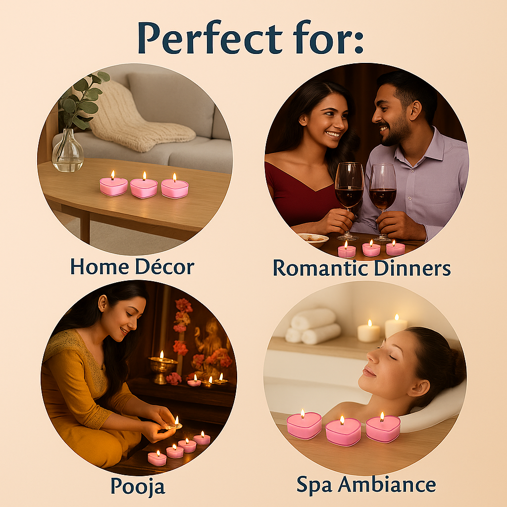 Premium Heart Shaped Tea Light Candles