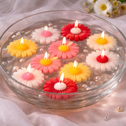 Daisy Flower Scented Floating Candles for Water Bowl