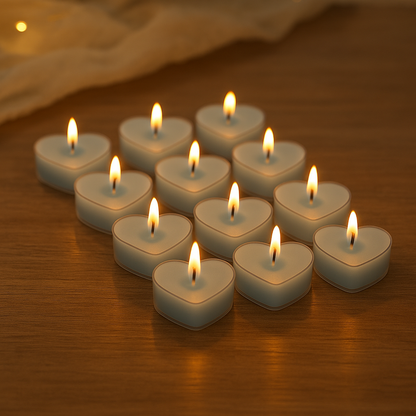 Premium Heart Shaped Tea Light Candles
