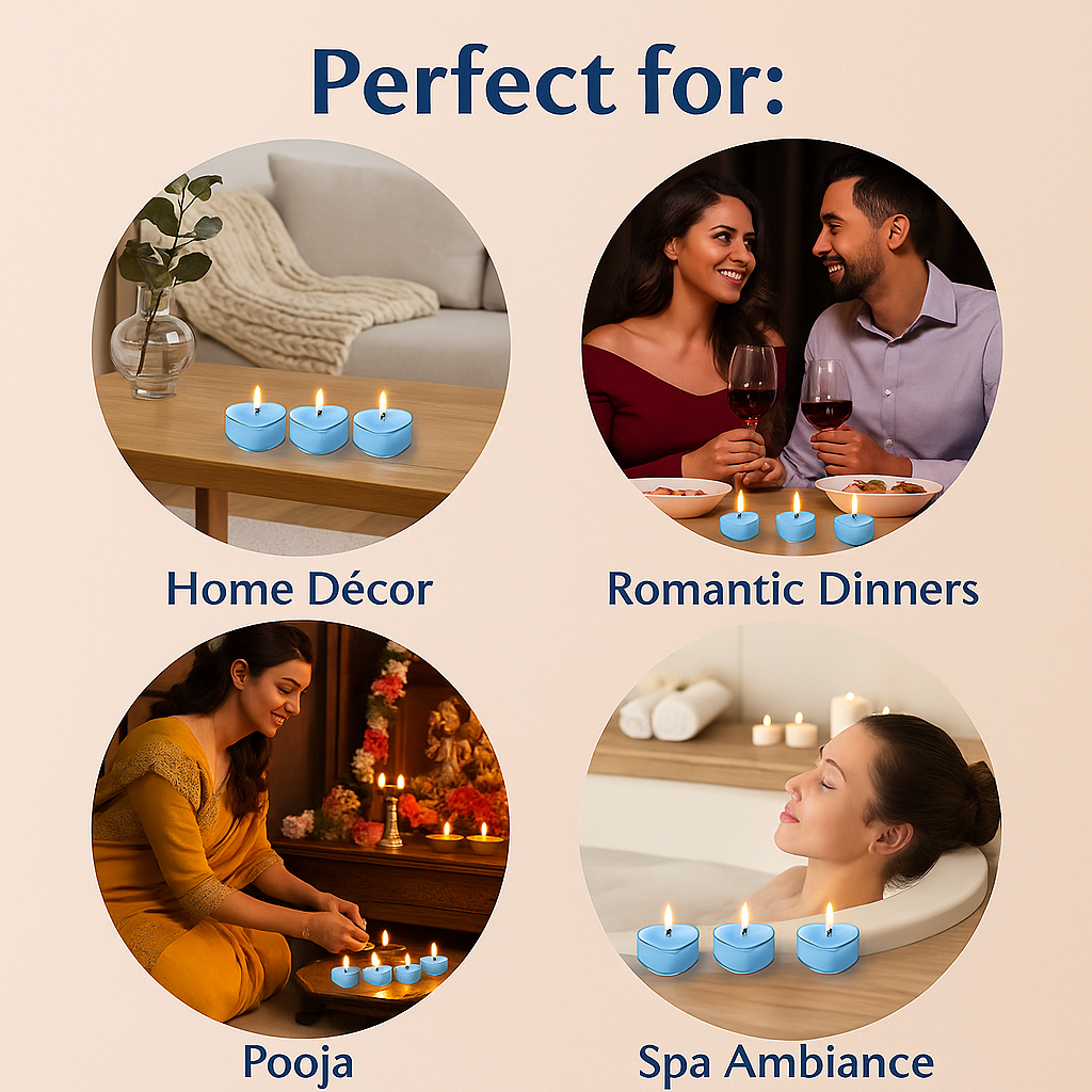 Premium Heart Shaped Tea Light Candles