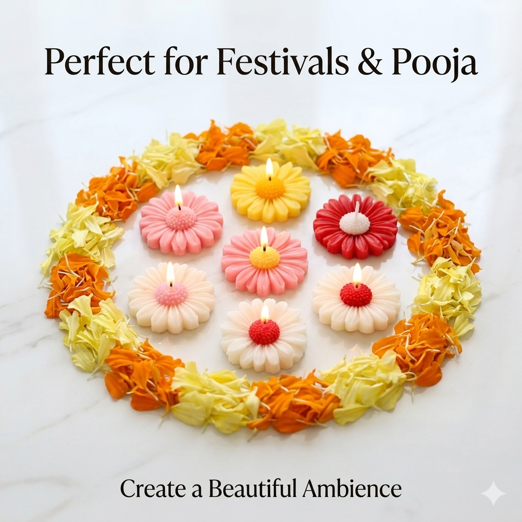 Daisy Flower Scented Floating Candles for Water Bowl