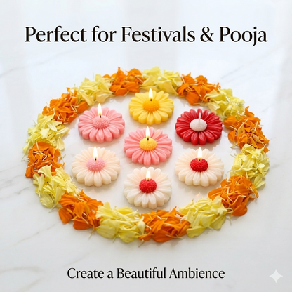 Daisy Flower Scented Floating Candles for Water Bowl