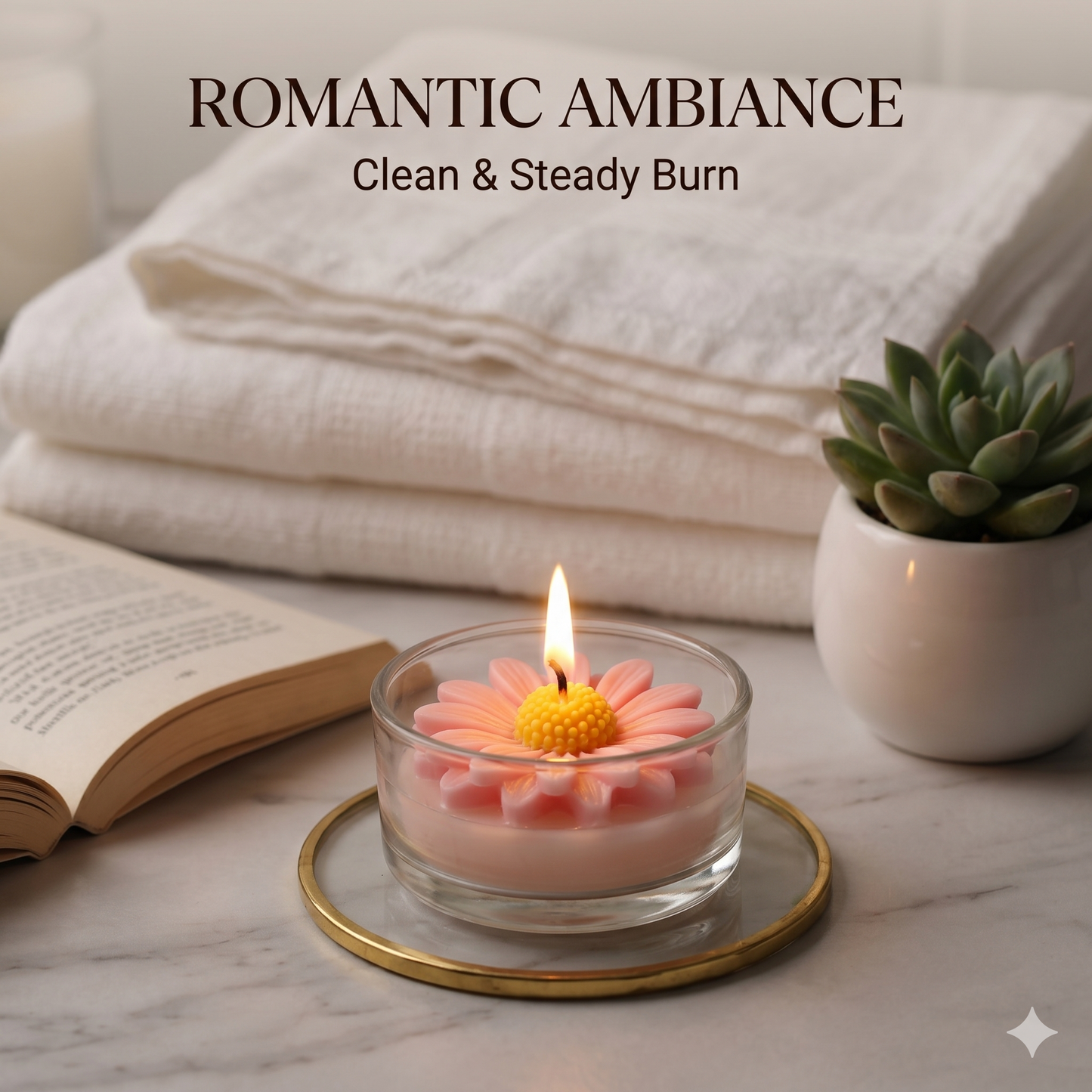 Daisy Flower Scented Floating Candles for Water Bowl