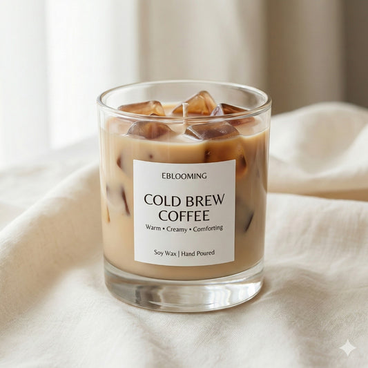 Cold Brew Coffee Candle, Iced Latte Style, Soy Wax, 460g