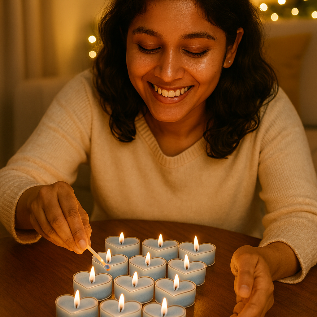 Premium Heart Shaped Tea Light Candles