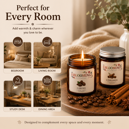 Coffee & Cinnamon Scented Candles Pack of 2